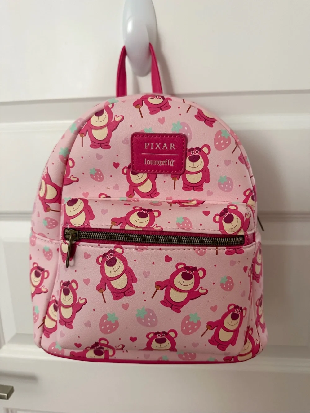 Loungefly Pink Lotso Strawberry Mini Backpack